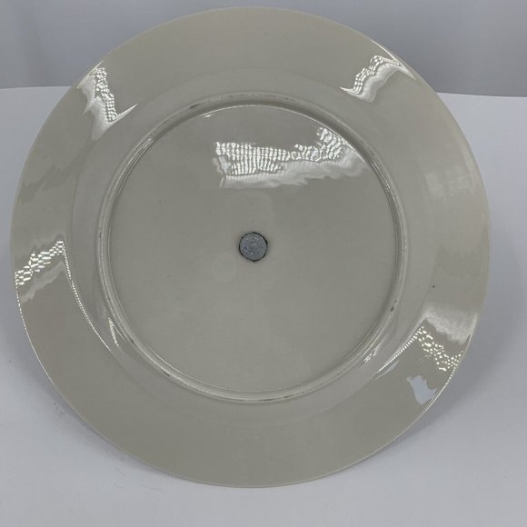 Rouned Handled Serving Plate 9303 Vintage White Gray China 10” Silver Tidbit - Picture 3 of 7